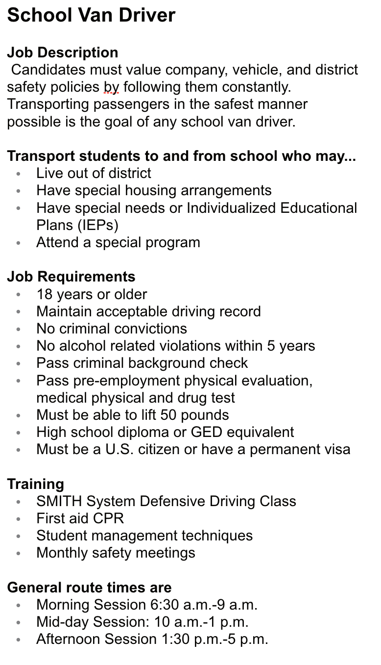 School Bus Join Our Team Hastings, MN